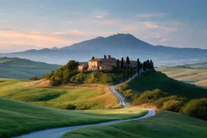 Paesaggio italiano composito, simbolo del turismo sostenibile Italia mete e della bellezza eco-friendly.