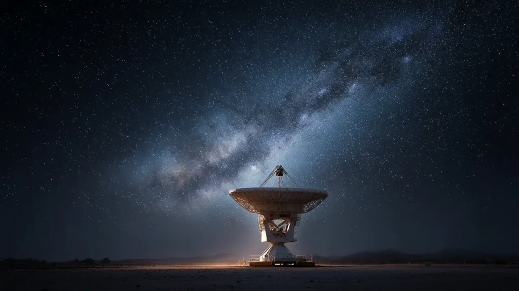 Radiotelescopio avanzato sotto la Via Lattea con la scoperta nuovo oggetto celeste via lattea in evidenza.