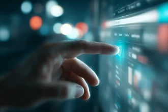 Interfaccia futuristica di Chrome con sidebar Gemini attiva, rappresenta gemini in chrome 2025