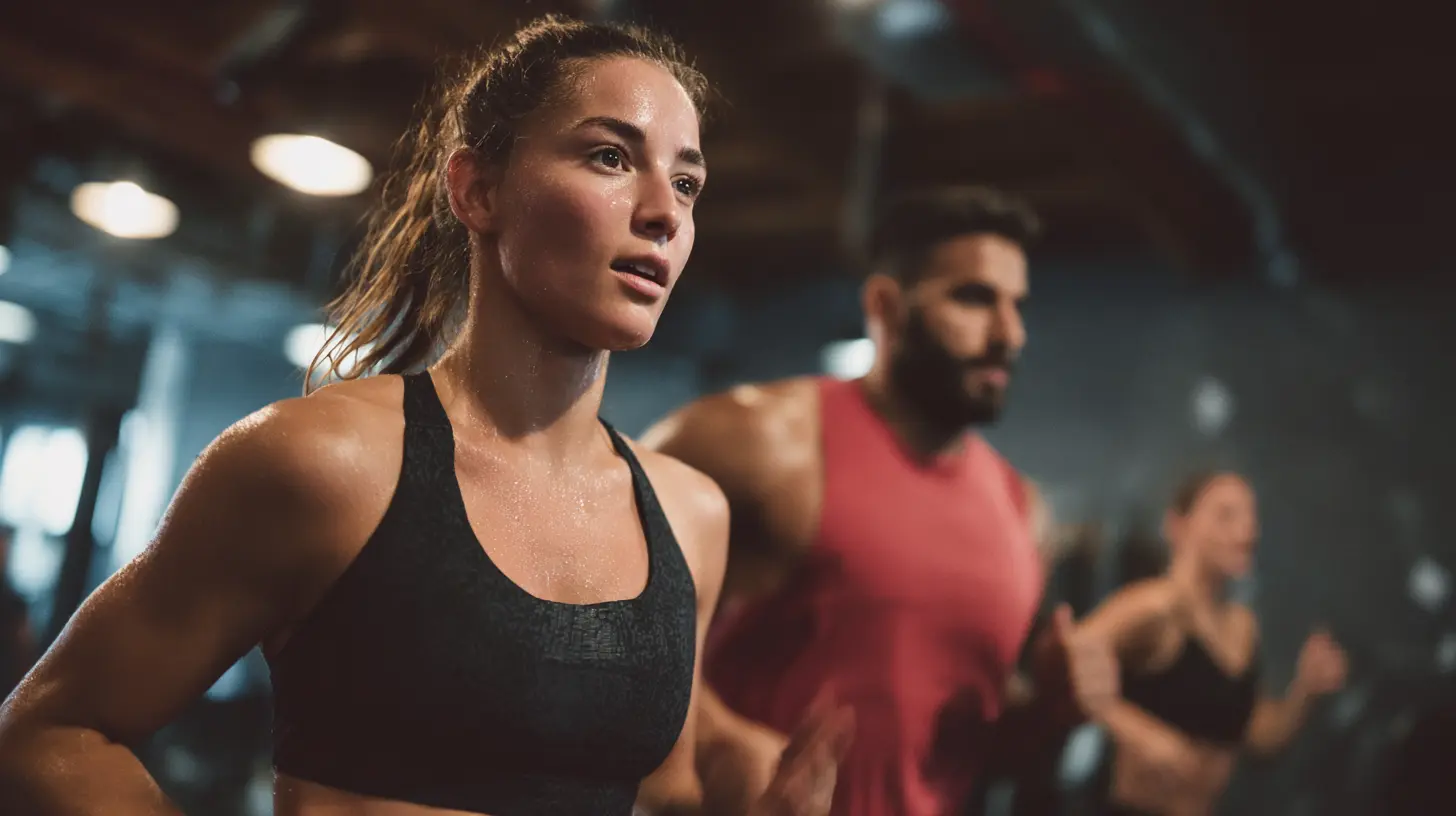 Persona che esegue allenamenti hiit salute cardiometabolica sprintando su pista all’alba