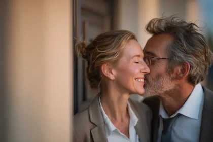 bacio moglie longevità uomini matrimonio coppia felice salute