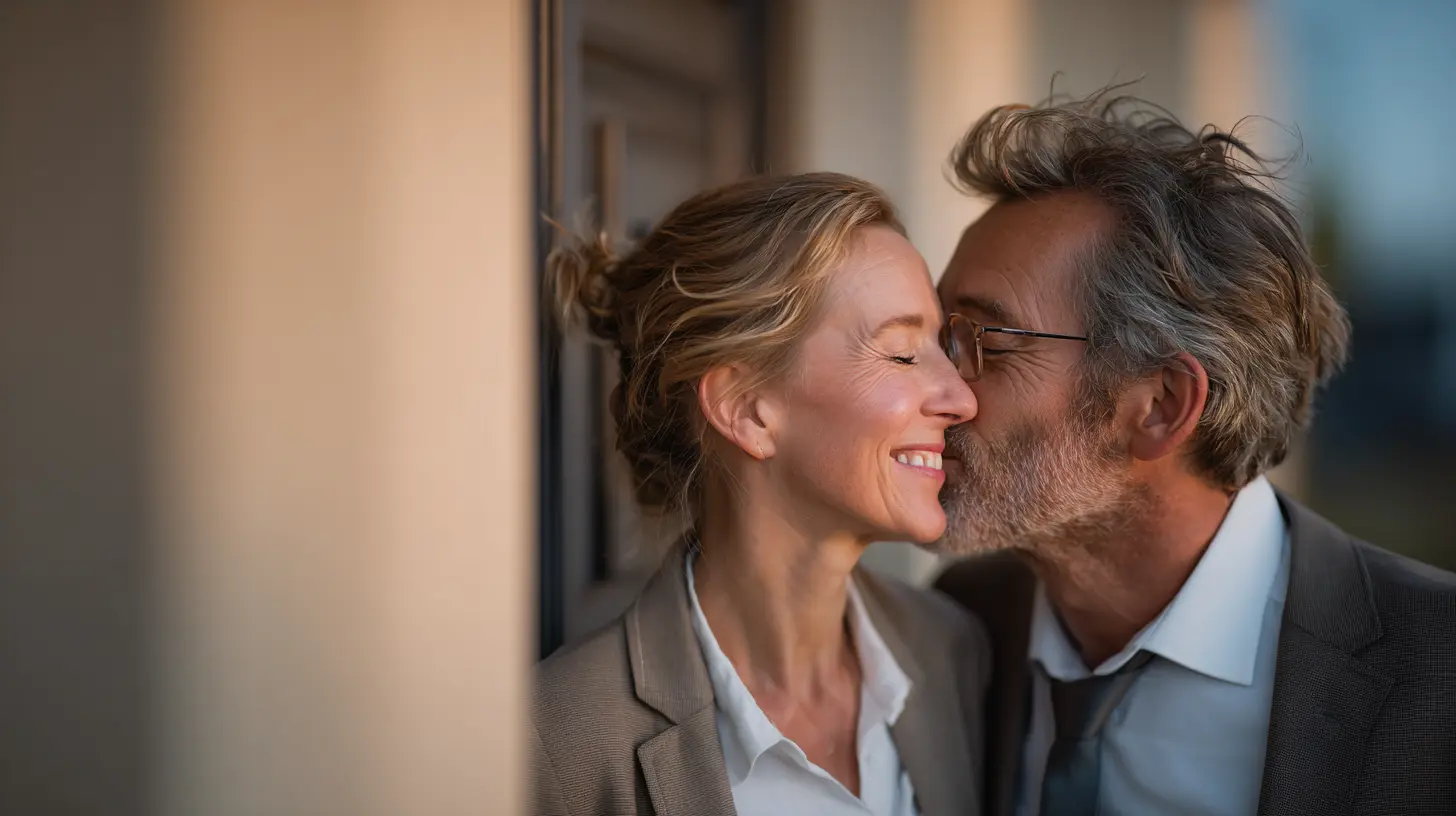 bacio moglie longevità uomini matrimonio coppia felice salute