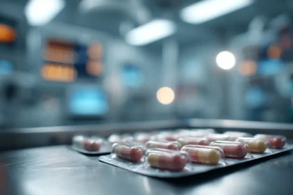 Ricercatore studia nuovi antibiotici batteri resistenti in laboratorio moderno