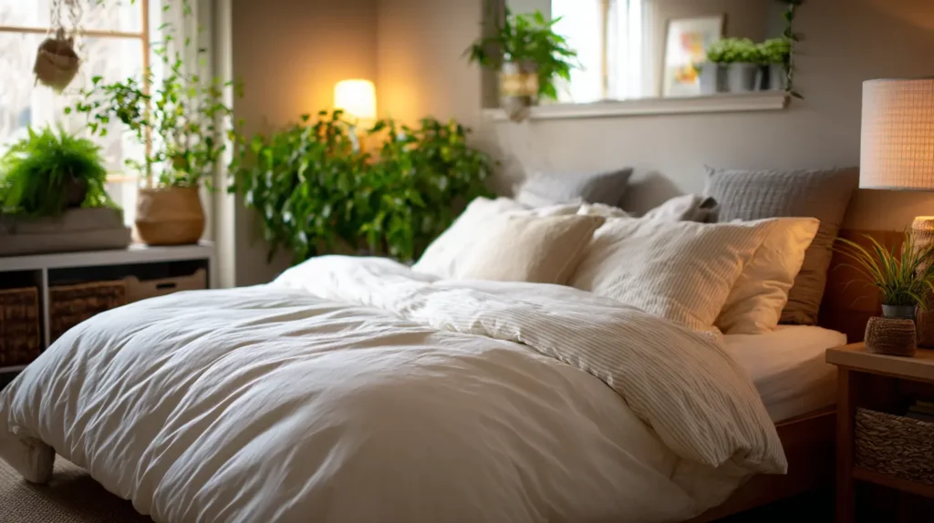 Camera da letto ottimizzata per prevenire le cause sudorazione notturna eccessiva