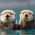 lontra di mare si tengono per mano